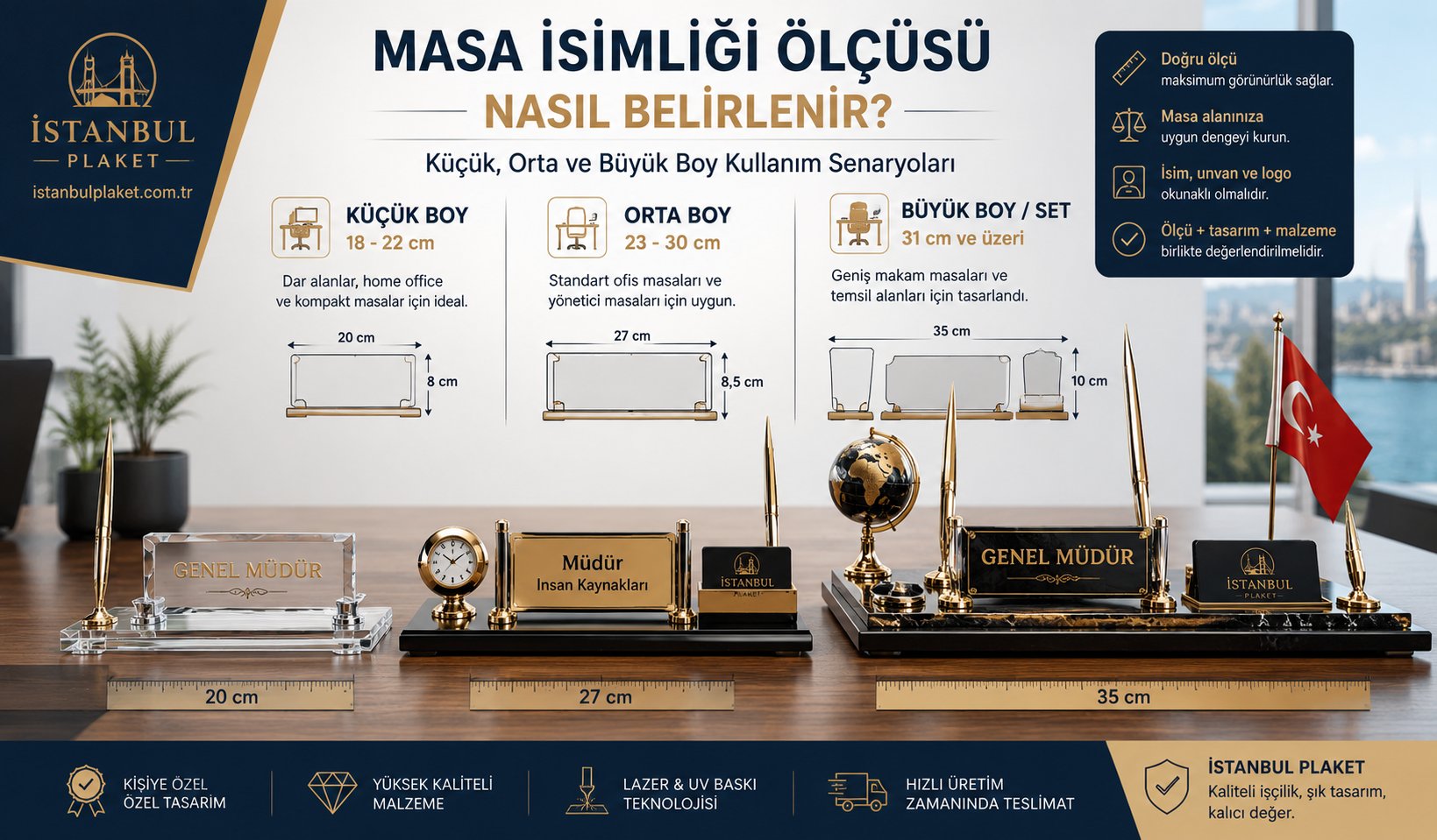 Masa İsimliği Ölçüsü Nasıl Belirlenir? Küçük, Orta ve Büyük Boy Kullanım Senaryoları